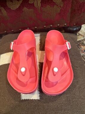 Birkenstock Coral Pink EVA Gizeh Thong Sandals